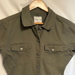 Celebrity Pink Olive Green Farm Core Jump Suit Women’s Large 98% Cotton